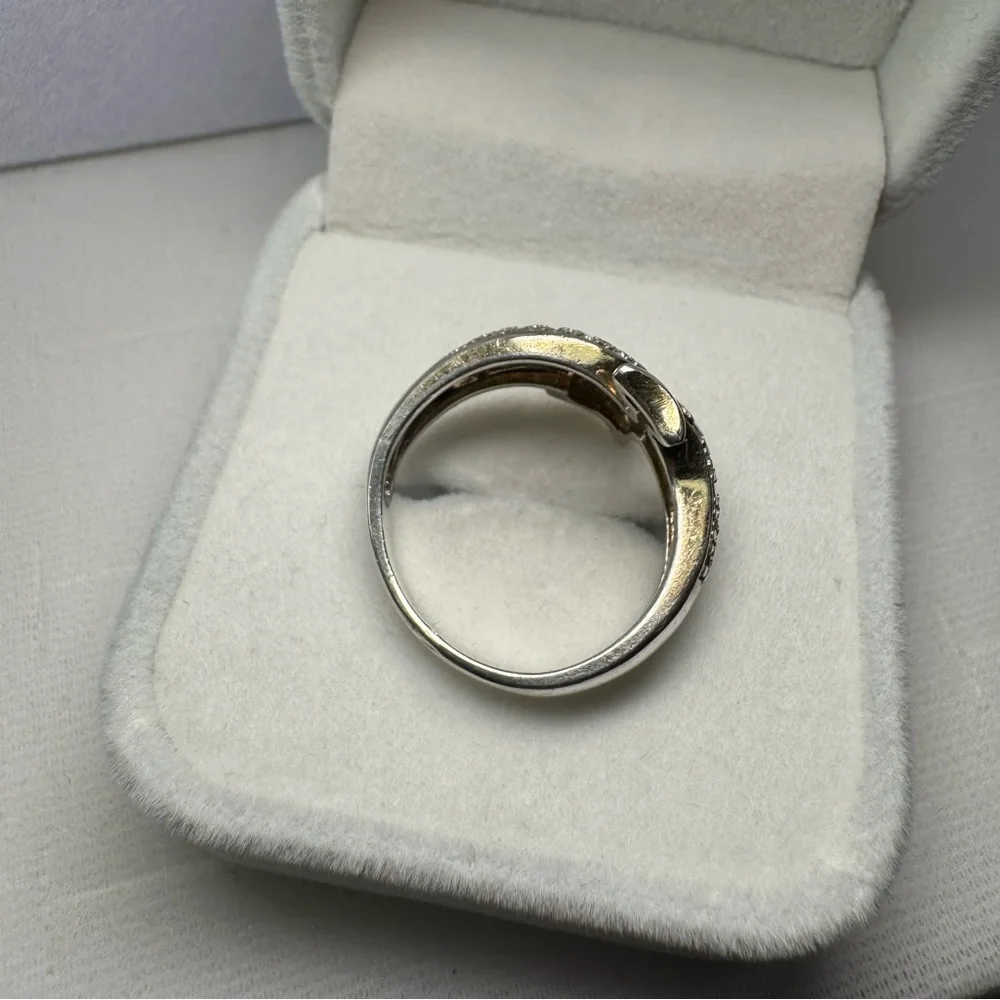 ROSS-SIMONS Dolphin 925 Sterling Silver CZ Ring Size 7.75